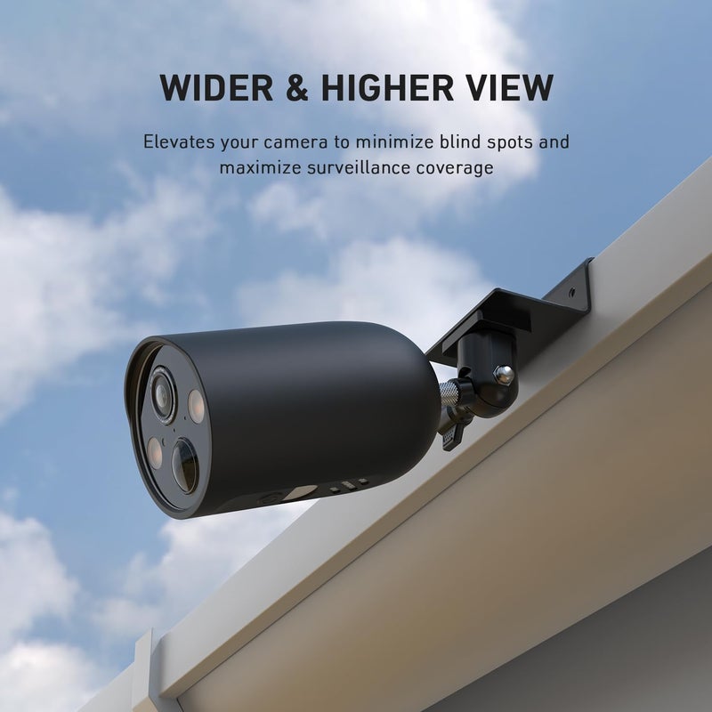 Holicfun Gutter Mount for Ring, Blink, Eufy, and Arlo Outdoor Security Cameras, No-Drill Installation, 360° Adjustable, Weather-Resistant, Black - Image 2